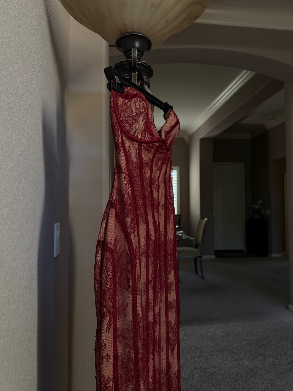 Babyboo Sian Burgundy Floral Lace Corset Maxi Dress | Size S | Worn Once - Picture 11 of 16